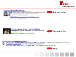 News websites Video websites Blogs 