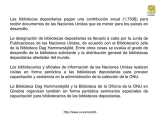 Biblioteca Depositaria de las Naciones Unidas (Universidad de Valencia