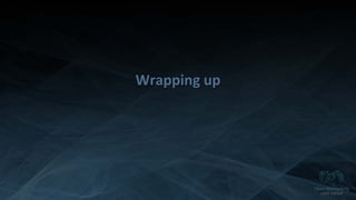 Copyright 2014 Open Networking User Group. All Rights Reserved Confidential Not For Distribution
Wrapping up
 