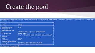 Create the pool
 