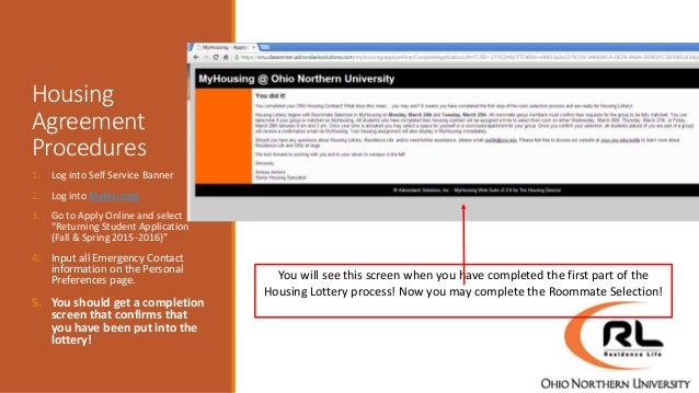 Onu New Student Housing Application Slide Show