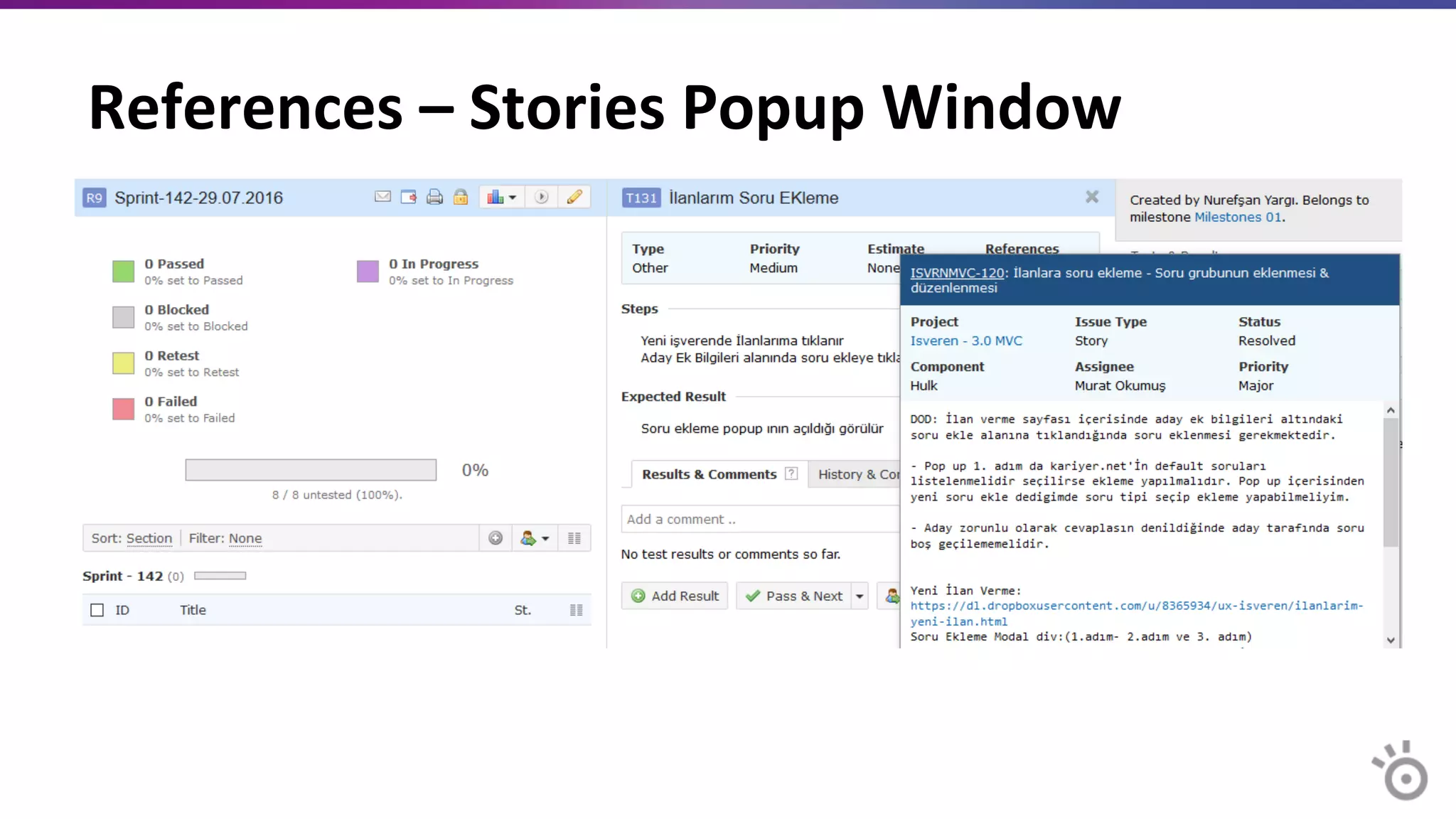 References	
  –	
  Stories	
  Popup	
  Window	
  
 