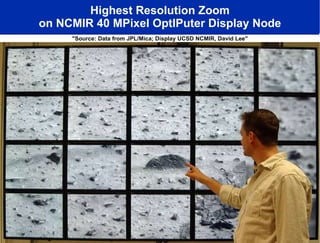 Highest Resolution Zoom on NCMIR 40 MPixel OptIPuter Display Node "Source: Data from JPL/Mica; Display UCSD NCMIR, David Lee" 