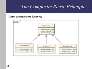 The Composite Reuse Principle
 Outro exemplo com herança:




51
 