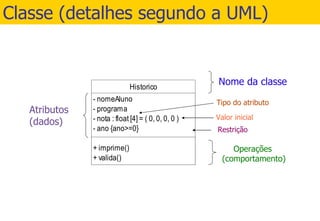 Classe (detalhes segundo a UML) 