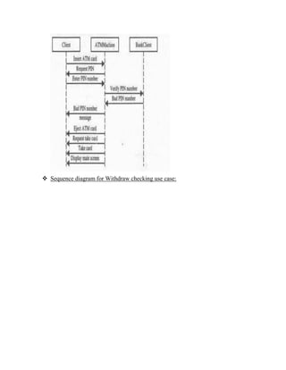  Sequence diagram for Withdraw checking use case:
 