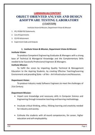 OOAD & ST LAB MANUAL.pdfOose feasibility study in detail Oose ...