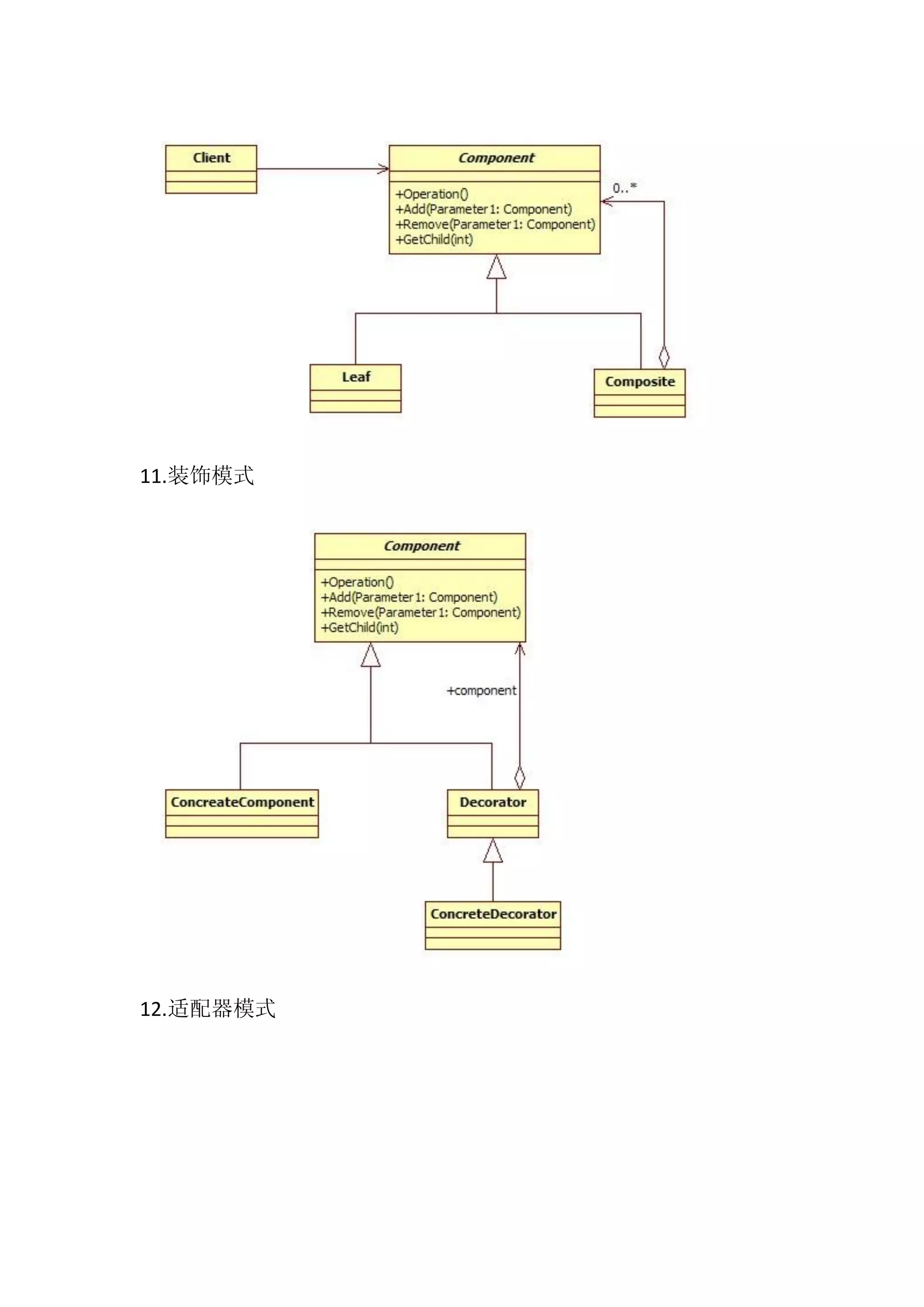 11.装饰模式 12.适配器模式 
