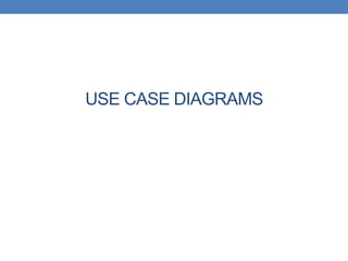 USE CASE DIAGRAMS
 