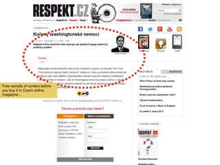 Free sample of content before
you buy it in Czech online
magazine
 