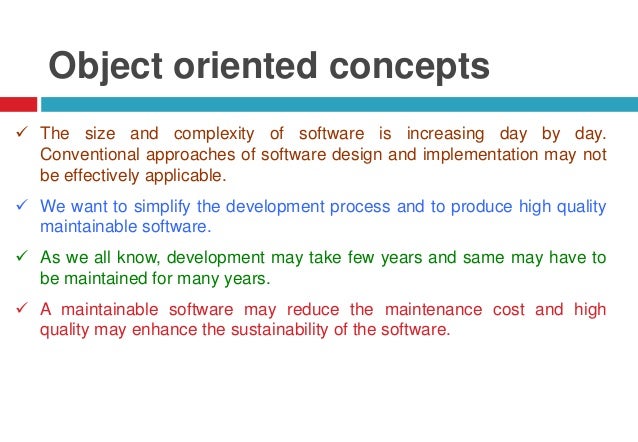 Object oriented software engineering concepts