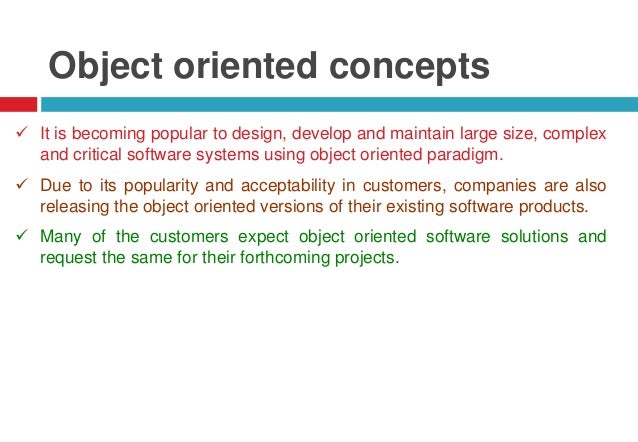 Object oriented software engineering concepts
