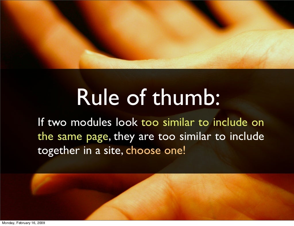 Rule of thumb: