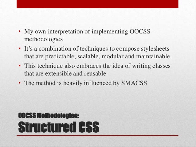 Implementing OOCSS Methodologies