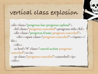 vertical class explosion
<div class="progress-bar progress-upload">

 <h2 class="progress-canceled">progress title</h2>

 ...