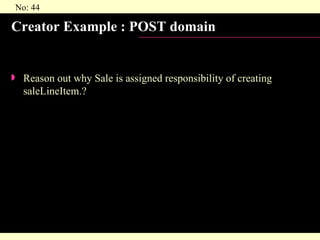 Creator Example : POST domain Reason out why Sale is assigned responsibility of creating saleLineItem.? 