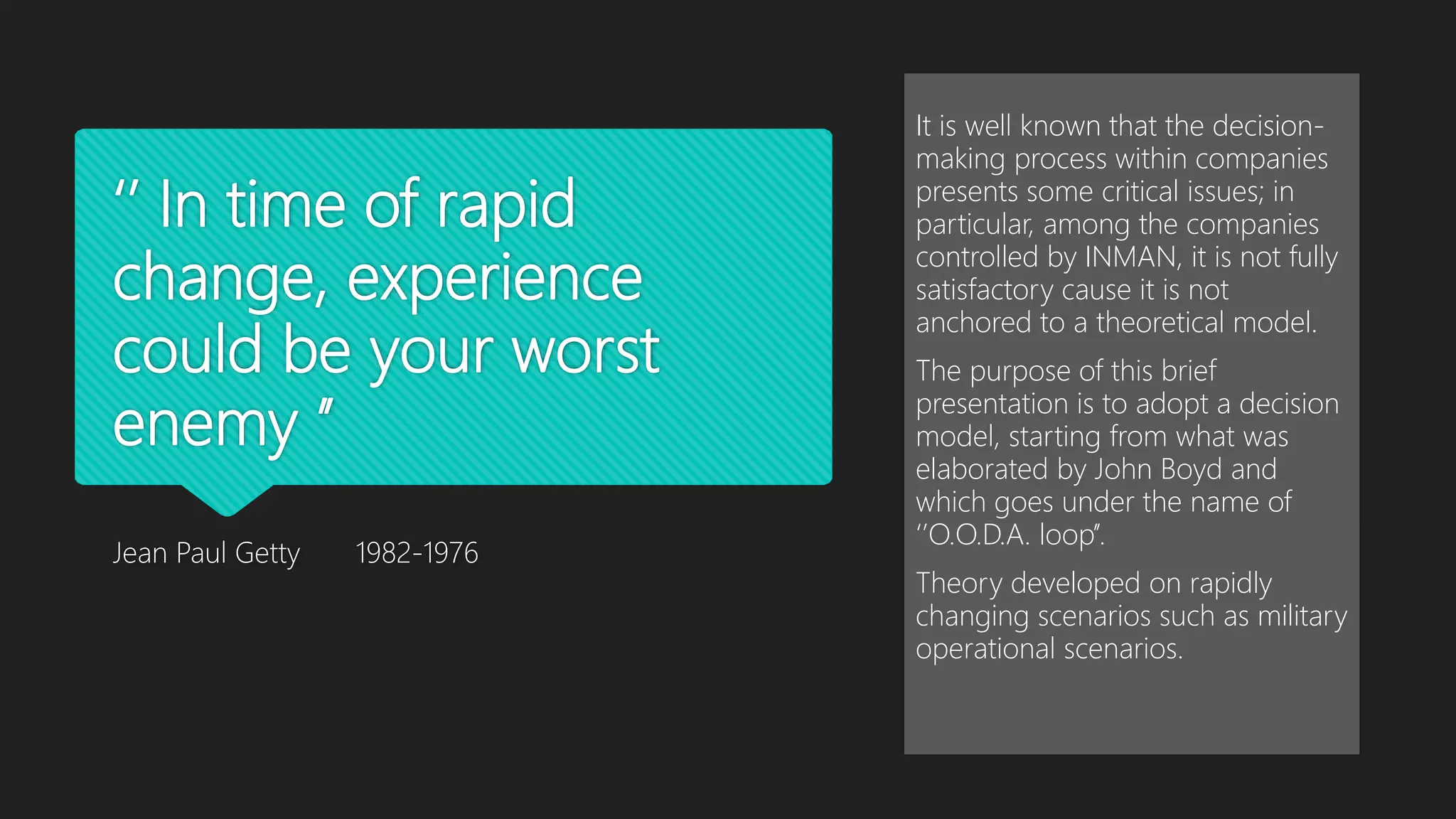 Ooda loop Smart decision process model | PPTX