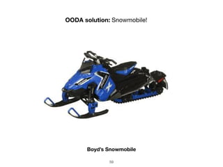 59
OODA solution: Snowmobile!
Boyd’s Snowmobile
 