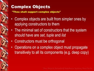 The Object Oriented Database System Manifesto | PDF