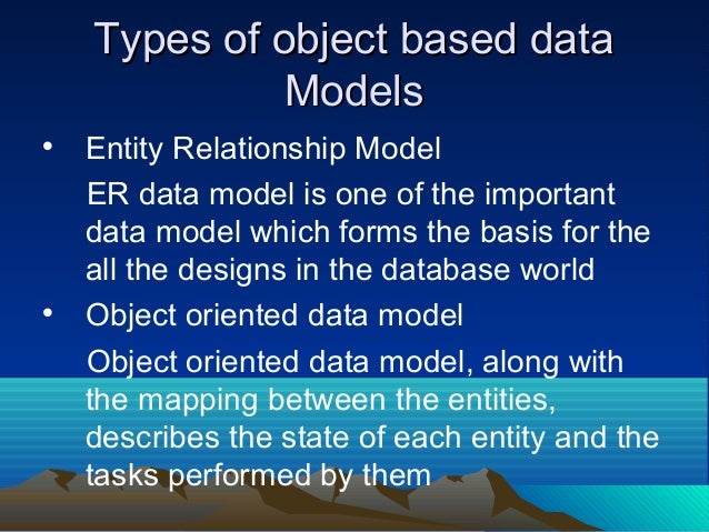 OODM-object oriented data model