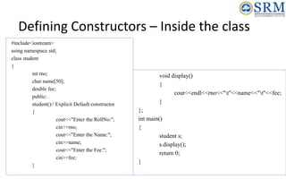 Object Oriented Design and Programming Unit-02 | PPTX