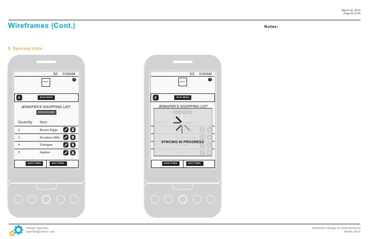Grocery Store Shopping Application Interaction Design
