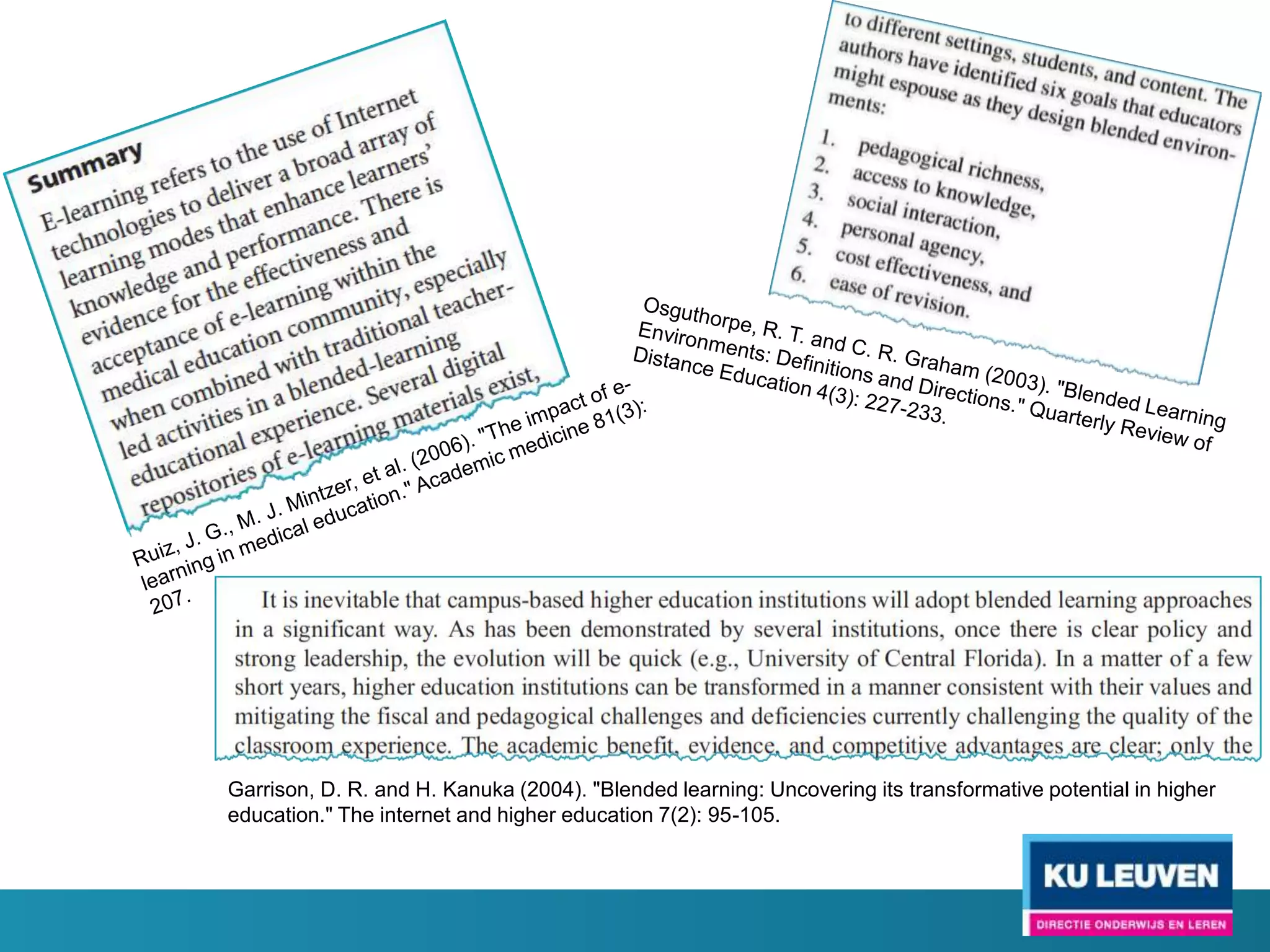 Leersituatie & Leeromgeving
• Leersituatie           vs     Leeromgeving


                              Wat kan / moet gemaakt worden …

Wat is op het moment …
 