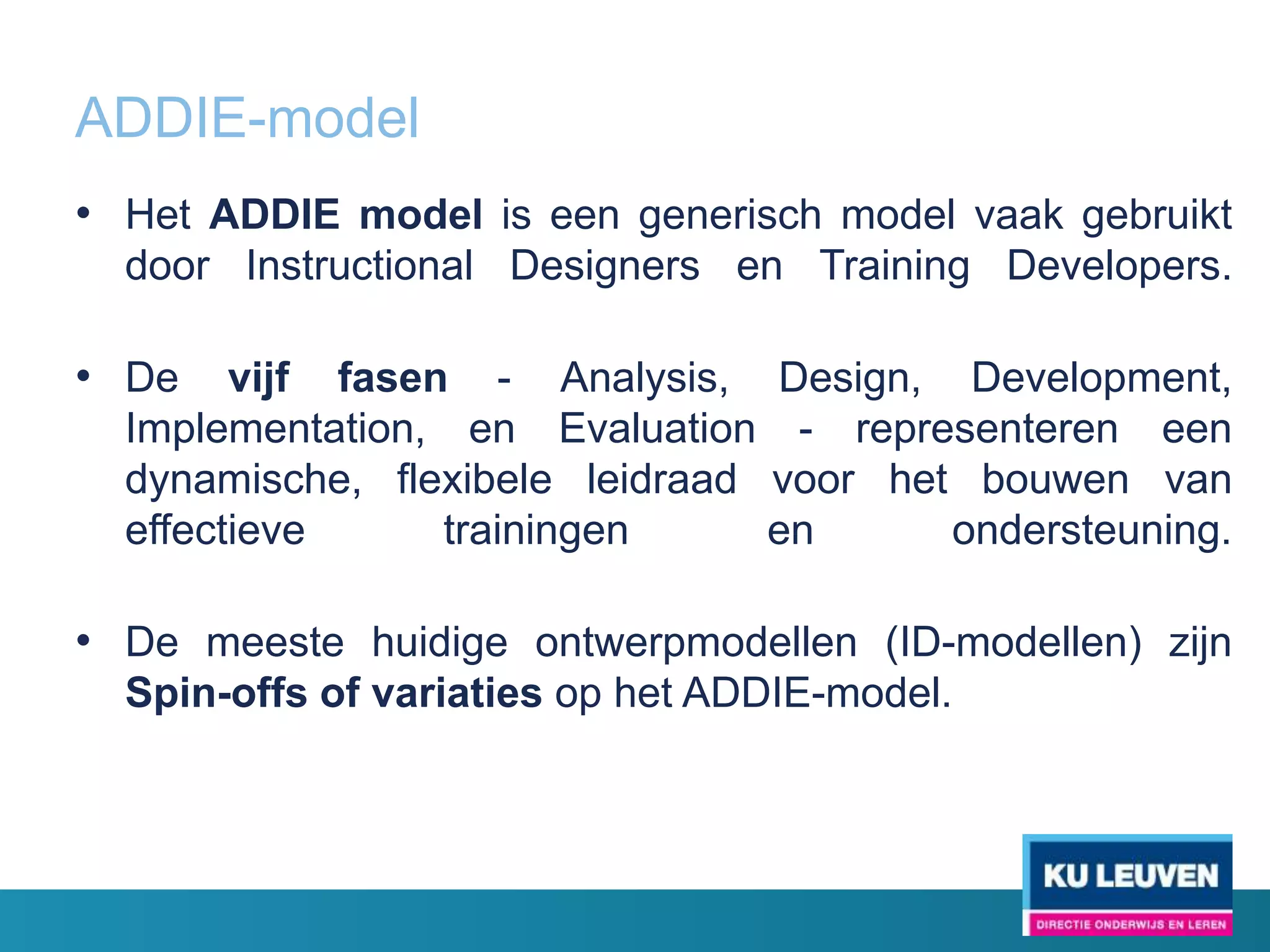 Design of the Learning Environment (I)
• Conceptualization
  o   The most crucial stage of the design process is
      conceptualization: from many requirements defined in
      the Analysis stage to a simple concept, preferably
      defined as a metaphor (the learning environment as an
      academy, campus, library, hospital, restaurant, boat,
      cloud, post office etc).
 