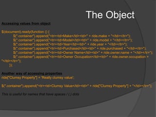 The Objectobject hierarchy shows that Objects are containers for named references to other Objects or JavaScript built-in objects