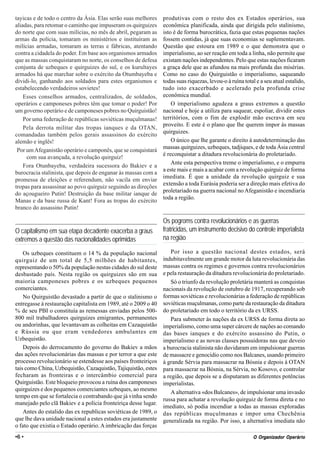 tayicas e de todo o centro da Ásia. Elas serão suas melhores    produtivas com o resto dos ex Estados operários, sua
aliadas, para retomar o caminho que impuseram os quirguizes     econômica planificada, ainda que dirigida pelo stalinismo,
do norte que com suas milícias, no mês de abril, pegaram as     isto é de forma burocrática, fazia que estas pequenas nações
armas da polícia, tomaram os ministérios e instituíram as       fossem contidas, já que suas economias se suplementavam.
milícias armadas, tomaram as terras e fábricas, atentando       Questão que estoura em 1989 e o que demonstra que o
contra a cidadela do poder. Em base aos organismos armados      imperialismo, ao ser reação em toda a linha, não permite que
que as massas conquistaram no norte, os conselhos de defesa     existam nações independentes. Pelo que estas nações ficaram
conjunta de uzbeques e quirguizes do sul, e os kurultayes       a graça dele que as afundou na mais profunda das misérias.
armados há que marchar sobre o exército da Otumbayeba e         Como no caso do Quirguistão o imperialismo, saqueando
dividi-lo, ganhando aos soldados para estes organismos e        todas suas riquezas, levou-o à ruína total e a seu atual estalido,
estabelecendo verdadeiros sovietes!                             tudo isto exacerbado e acelerado pela profunda crise
    Esses conselhos armados, centralizados, de soldados,        econômica mundial.
operários e camponeses pobres têm que tomar o poder! Por            O imperialismo agudeza a graus extremos a questão
um governo operário e de camponeses pobres no Quirguistão!      nacional e hoje a utiliza para saquear, espoliar, dividir estes
    Por uma federação de repúblicas soviéticas muçulmanas!      territórios, com o fim de explodir mão escrava em seu
                                                                proveito. E este é o plano que lhe querem impor às massas
    Pela derrota militar das tropas ianques e da OTAN,
                                                                quirguizes.
comandadas também pelos gerais assassinos do exército
alemão e inglês!                                                    O único que lhe garante o direito à autodeterminação das
                                                                massas quirguizes, uzbeques, tadjiques, e de toda Ásia central
 Por um Afeganistão operário e camponês, que se conquistará
                                                                é reconquistar a ditadura revolucionária do proletariado.
     com sua avançada, a revolução quirguiz!
                                                                    Ante esta perspectiva treme o imperialismo, e o empurra
    Fora Otunbayeba, verdadeira sucessora do Bakiev e a
                                                                a este mais e mais a acabar com a revolução quirguiz de forma
burocracia stalinista, que depois de enganar às massas com a
                                                                imediata. É que a unidade da revolução quirguiz e sua
promessa de eleições e referendum, não vacila em enviar
                                                                extensão a toda Eurásia poderia ser a direção mais efetiva do
tropas para assassinar ao povo quirguiz seguindo as direções
                                                                proletariado na guerra nacional no Afeganistão e incendiaria
do açougueiro Putin! Destruição da base militar ianque de
                                                                toda a região.
Manas e da base russa de Kant! Fora as tropas do exército
branco do assassino Putin!

                                                                Os pogroms contra revolucionários e as guerras
O capitalismo em sua etapa decadente exacerba a graus           fratricidas, um instrumento decisivo do controle imperialista
extremos a questão das nacionalidades oprimidas                 na região

    Os uzbeques constituem o 14 % da população nacional             Por isso a questão nacional destes estados, será
quirguiz de um total de 5,5 milhões de habitantes,              indubitavelmente um grande motor da luta revolucionária das
representando o 50% da população nestas cidades do sul deste    massas contra os regimes e governos contra revolucionários
desbastado país. Nesta região os quirguizes são em sua          e pela restauração da ditadura revolucionária do proletariado.
maioria camponeses pobres e os uzbeques pequenos                    Só o triunfo da revolução proletária manterá as conquistas
comerciantes.                                                   nacionais da revolução de outubro de 1917, recuperando sob
    No Quirguistão devastado a partir de que o stalinismo o     formas soviéticas e revolucionárias a federação de repúblicas
entregasse à restauração capitalista em 1989, até o 2009 o 40   soviéticas muçulmanas, como parte da restauração da ditadura
% de seu PBI o constituía as remessas enviadas pelos 500-       do proletariado em todo o território da ex URSS.
800 mil trabalhadores quirguizes emigrantes, permanentes            Para submeter às nações da ex URSS de forma direta ao
ou andorinhas, que levantavam as colheitas em Cazaquistão       imperialismo, como uma super cárcere de nações ao comando
e Rússia ou que eram vendedores ambulantes em                   das bases ianques e do exército assassino do Putin, o
Uzbequistão.                                                    imperialismo e as novas classes possuidoras nas que deveio
    Depois do derrocamento do governo do Bakiev a mãos          a burocracia stalinista não duvidaram em impulsionar guerras
das ações revolucionárias das massas e por terror a que este    de massacre e genocídio como nos Balcanes, usando primeiro
processo revolucionário se estendesse aos países fronteiriços   à grande Sérvia para massacrar na Bósnia e depois à OTAN
tais como China, Uzbequistão, Cazaquistão, Tajiquistão, estes   para massacrar na Bósnia, na Sérvia, no Kosovo, e controlar
fecharam as fronteiras e o intercâmbio comercial para           a região, que depois se a disputaram as diferentes potências
Quirguistão. Este bloqueio provocou a ruína dos camponeses      imperialistas.
quirguizes e dos pequenos comerciantes uzbeques, ao mesmo
                                                                    A alternativa «dos Balcanes», de impulsionar uma invasão
tempo em que se fortalecia o contrabando que já vinha sendo
                                                                russa para achatar a revolução quirguiz de forma direta e no
manejado pelo clã Bakiev e a polícia fronteiriça desse lugar.
                                                                imediato, só podia incendiar a todas as massas exploradas
    Antes do estalido das ex republicas soviéticas de 1989, o   das repúblicas muçulmanas e impor uma Chechênia
que lhe dava unidade nacional a estes estados era justamente    generalizada na região. Por isso, a alternativa imediata não
o fato que existia o Estado operário. A imbricação das forças
•6 •                                                                                                       Org
                                                                                                         O Organizador Operário
 