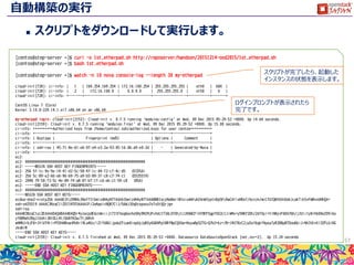演習の概要
 OpenStackのダッシュボードで行える操作を体験していきます。
57
 