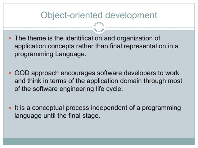 Object Oriented Approach for Software Development | PPT | Free Download
