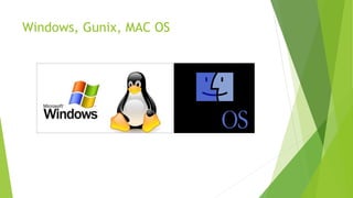 Windows, Gunix, MAC OS
 