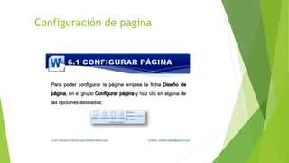 Configuración de pagina
 
