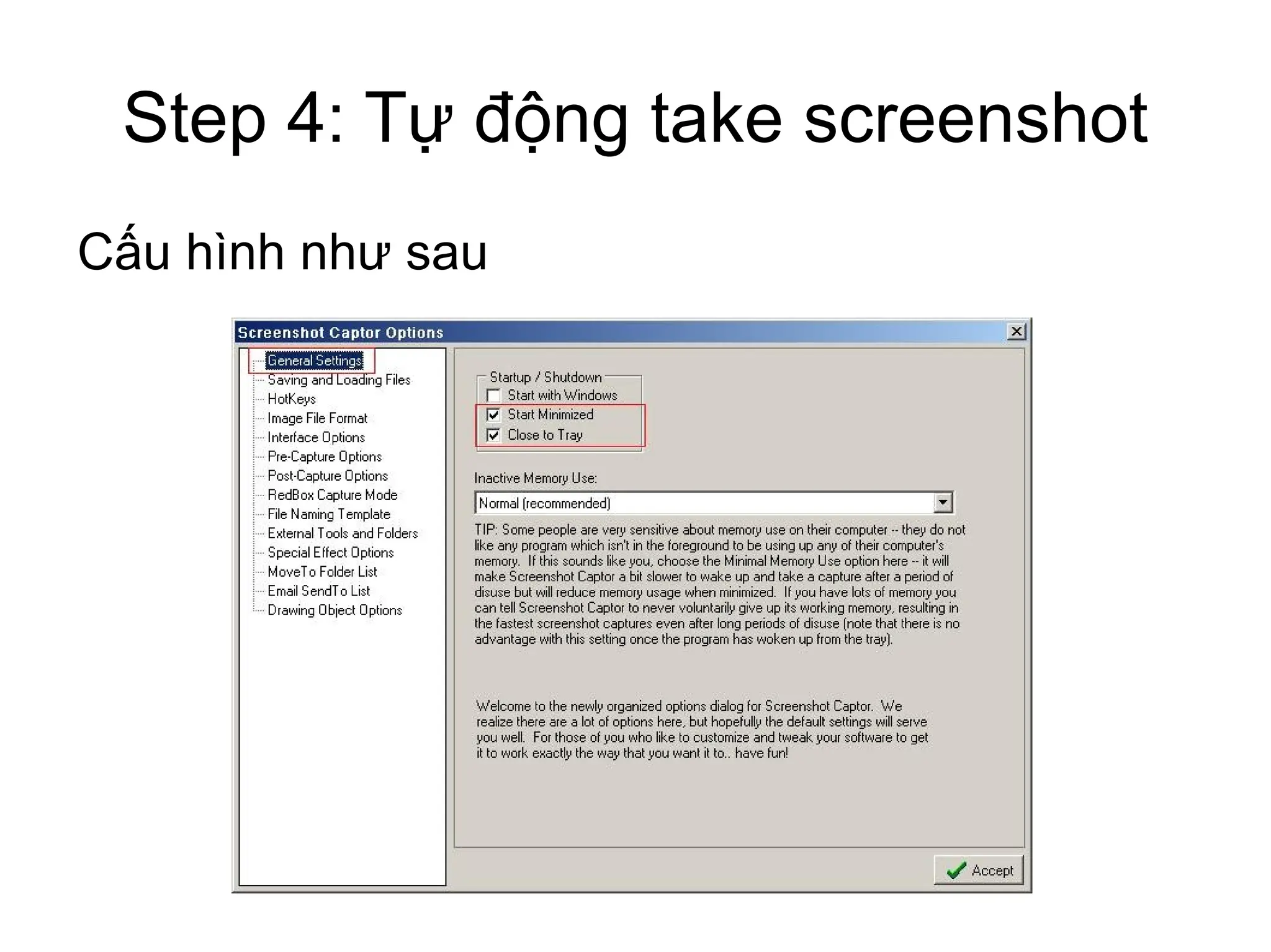 Step 2: Cấu hình Screen Captor Click phải vào icon của ScreenCaptor trên trap, chọn “Preference”. 