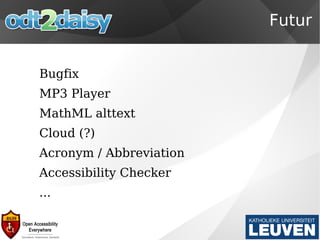 DAISY Format DAISY XML ⇩ Audio CD