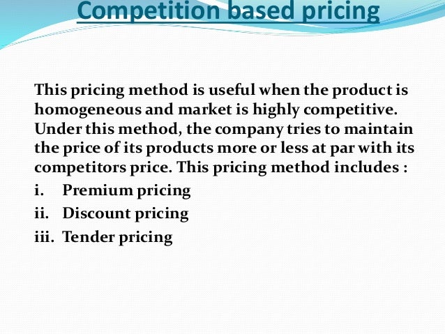 Market Based And Competitor Basedb Pricing