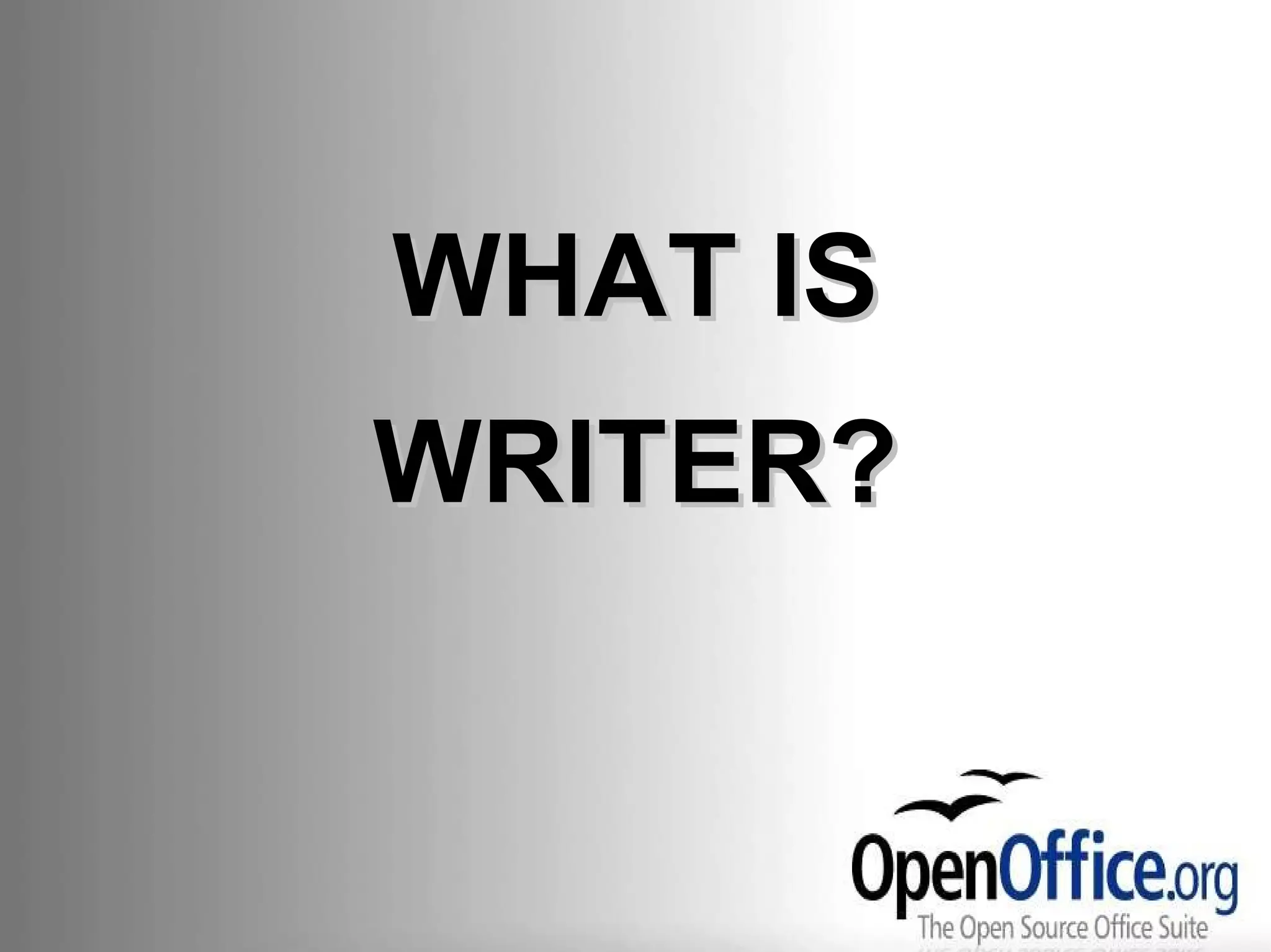 WHAT IS WRITER? 