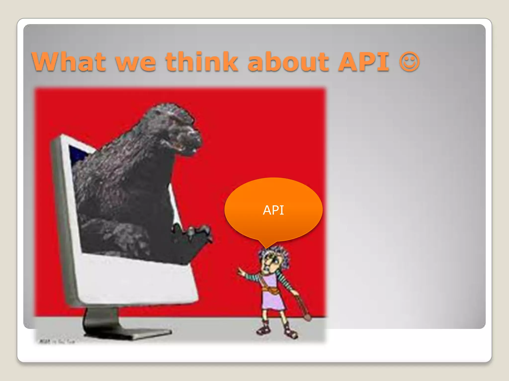 What we think about API 




              API
 