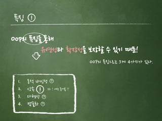 특징
Oop의 특징을 통해
유연성과 확장성을 보장할 수 있기 때문!
OOP의 특징으로는 크게 4가지가 있다.
1. 동적 바인딩
2. 상속
3. 다형성
4. 캡슐화
오오 ! 얘는 들어봄 !!
 