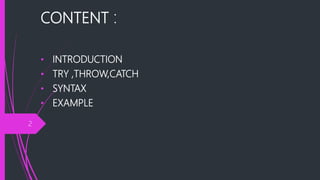 Exception handling in c++ | PPTX