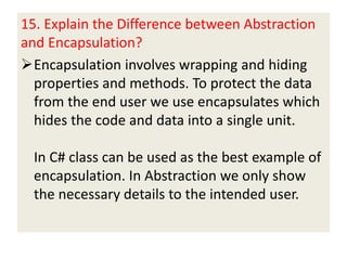 OOP interview questions & answers. | PPTX | Programming Languages ...