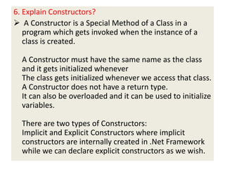 OOP interview questions & answers. | PPTX