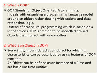 OOP interview questions & answers. | PPT