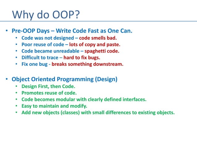 Object Oriented Programming Principles | PPTX