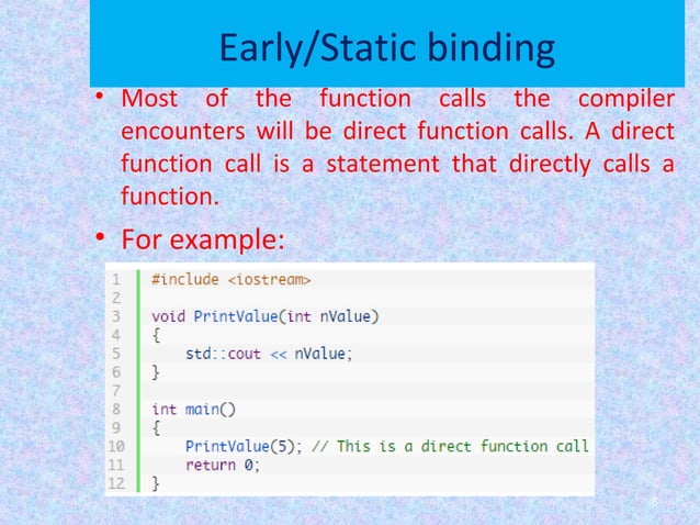 Late and Early binding in c++