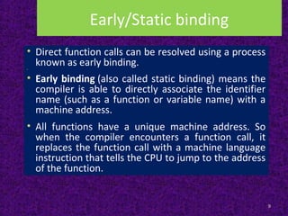 Late and Early binding in c++ | PPT