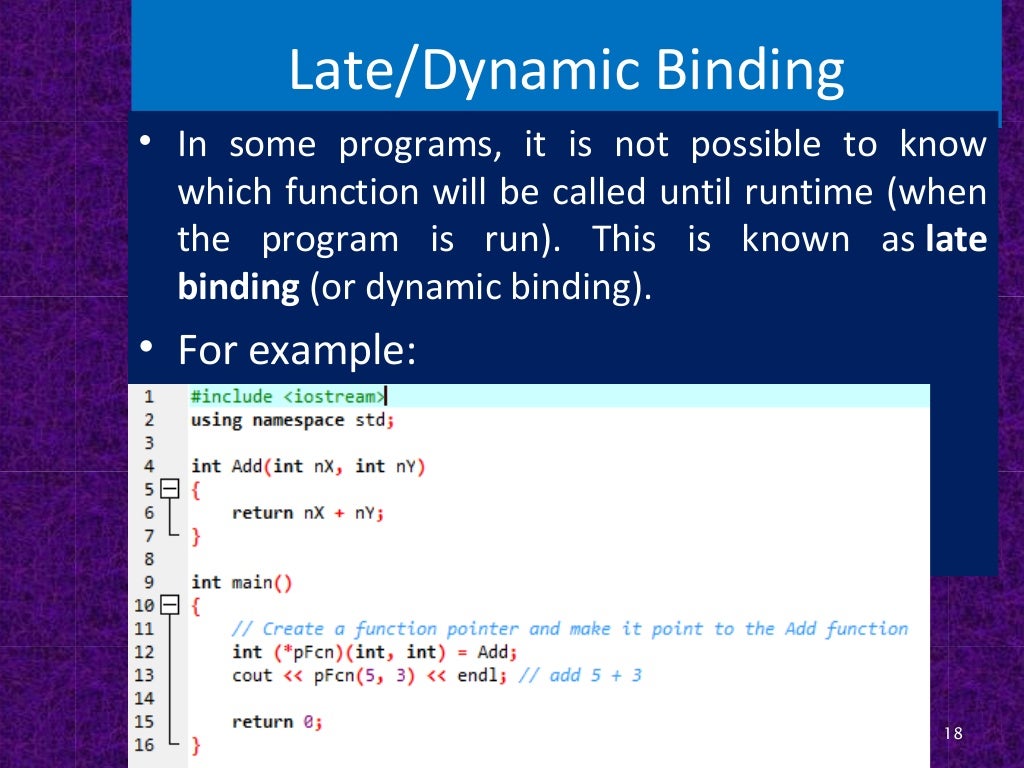 Late and Early binding in c++