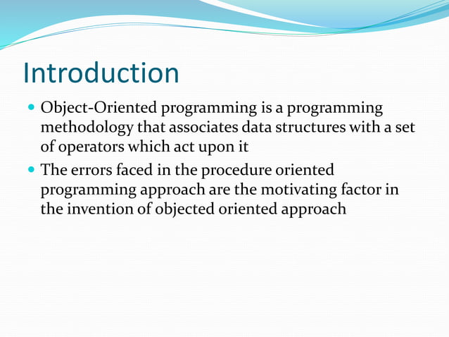 object oriented programming OOP | PPTX