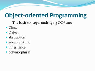 object oriented programming OOP | PPT